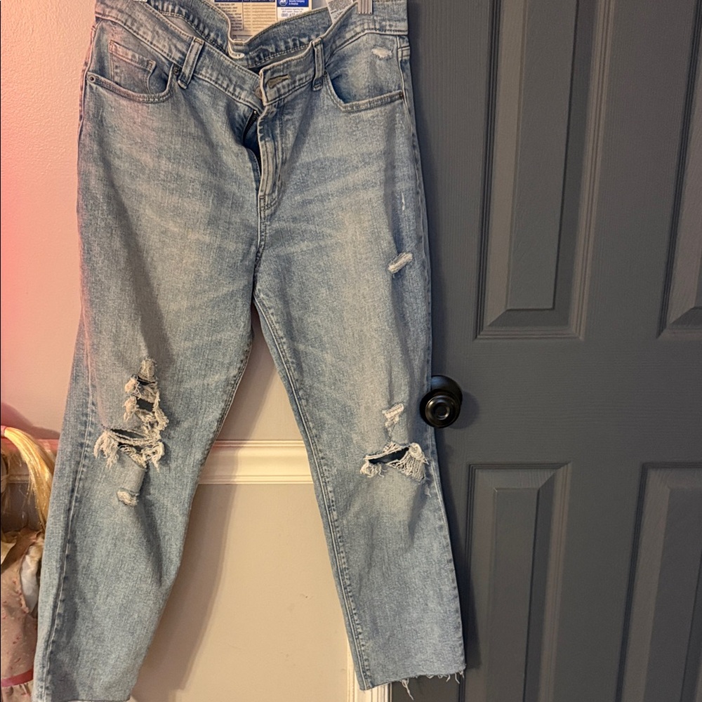 Old Navy Light Blue Distressed Boyfriend Jeans